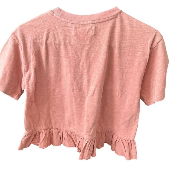 Treasure & Bond Girls' Orange Peplum Ruffle Hem Blouse Size 10-12 - Picture 3 of 5